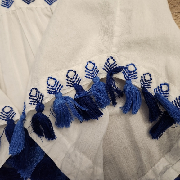 ⚪️ KAS Designs Embroidered Blouse with Tassels Size M - Picture 6 of 16
